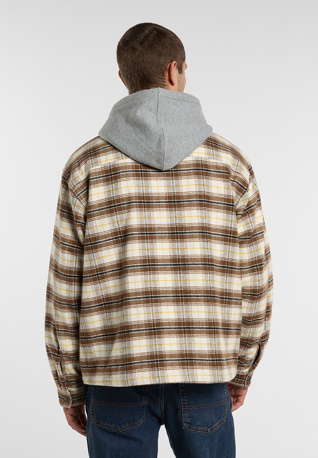 Sobrecamisa de franela con capucha Eustis - Blanco garceta - Hombre