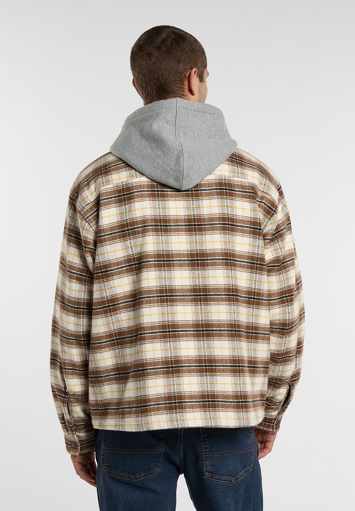 Sobrecamisa de franela con capucha Eustis - Blanco garceta - Hombre