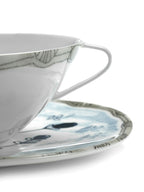 Midnight Flowers - 2er-Set Suppentassen + Untertassen - Bone-China-Porzellan - Mirtillo Tea