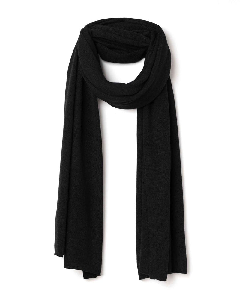 Echarpe Longue 100% Cachemire - Noir - Mixte