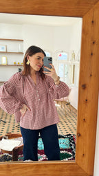 Blouse Vichy Rouge Clothilde