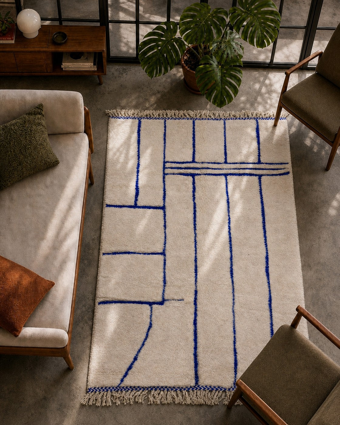 Alfombra bereber marroquí Beni Ouarain 2,44 x 1,53 m