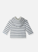 Manteau En Tricot Les Basiques - Écru À Rayures Marines