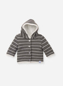 Manteau En Tricot Les Basiques - Réglisse À Rayure Écru