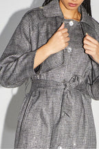 Le Trench Lauren Tartan Paillettes Gris
