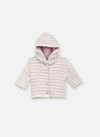 Manteau En Laine Mélangée Petits Marins - Écru À Rayure Rose Perle