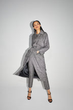 Le Trench Lauren Tartan Paillettes Gris