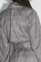 Le Trench Lauren Tartan Paillettes Gris