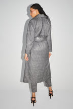 Le Trench Lauren Tartan Paillettes Gris