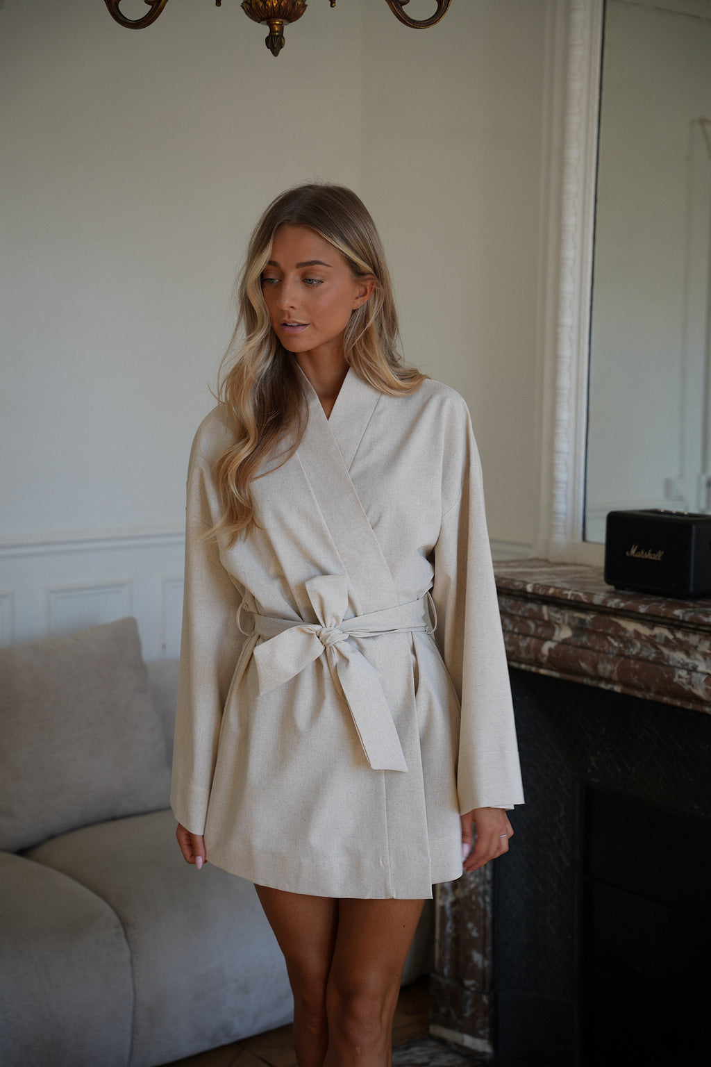 Marcy Beige - Wrap Dress