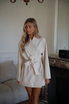 Marcy Beige - Wrap Dress