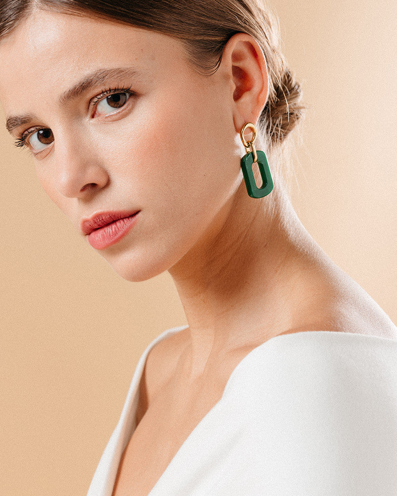 BOUCLES D'OREILLES VERT MANOLI VERT