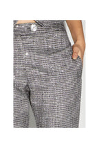 The Silvana Tartan Gray Sequin Trousers