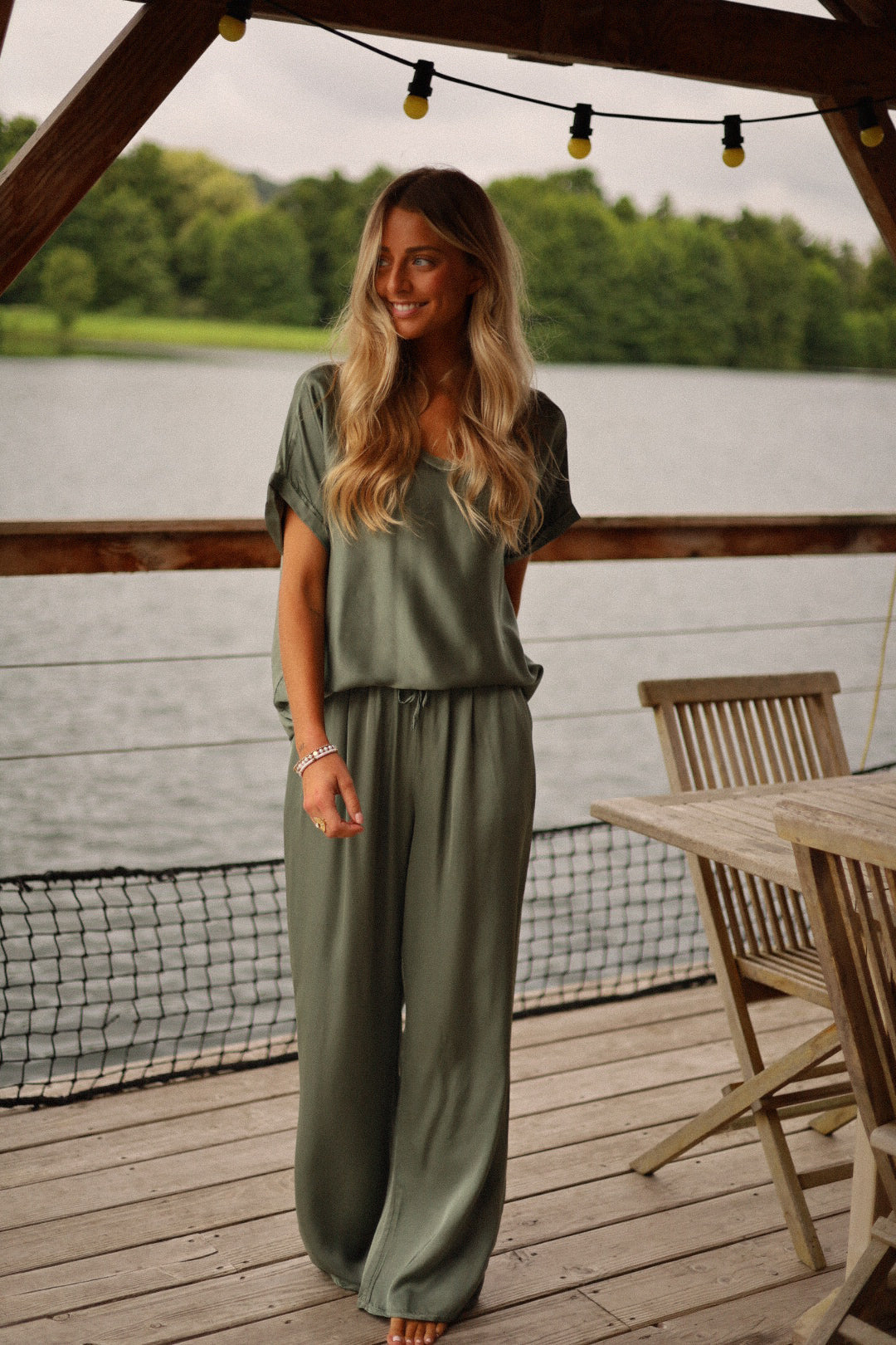 Pantalon Satiné Julya - Kaki