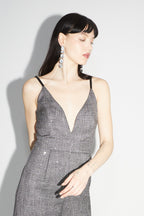 La Jumpsuit Juliette Tartan Paillettes Gris