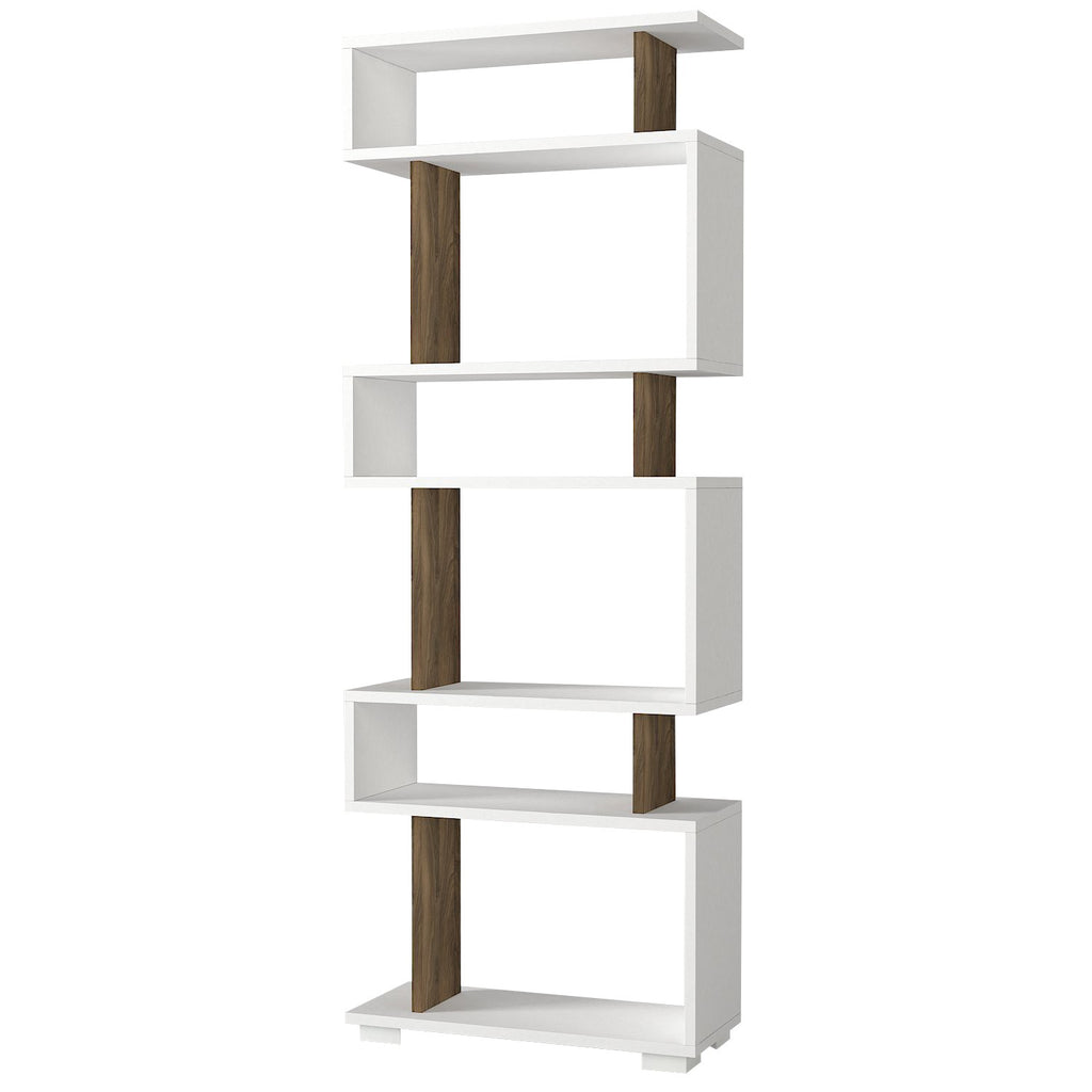 Bibliothèques Blok - Blanc / Noyer