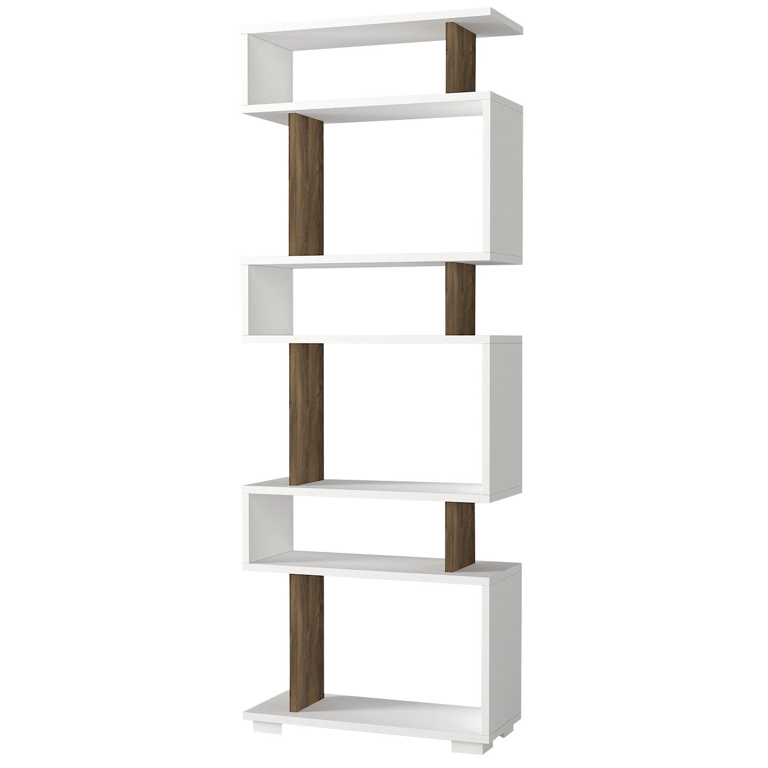 Bibliothèques Blok - Blanc / Noyer