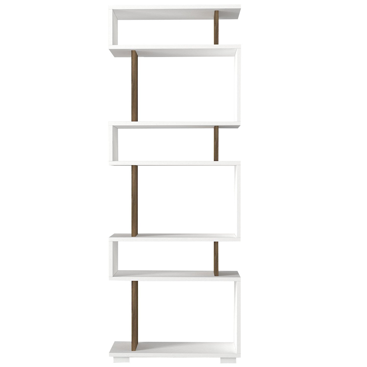 Bibliothèques Blok - Blanc / Noyer