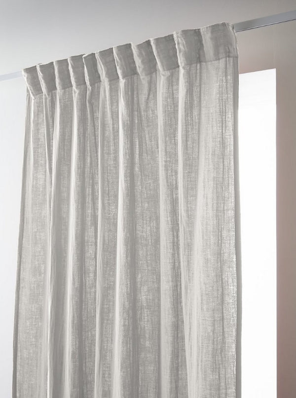 Gaïa - Rideau Galon Fronceur - Double Gaze De Coton Unie - Nuage