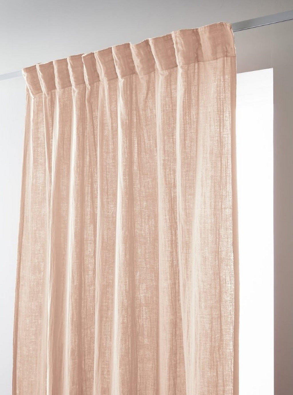 Gaïa - Rideau Galon Fronceur - Double Gaze De Coton Unie - Guimauve