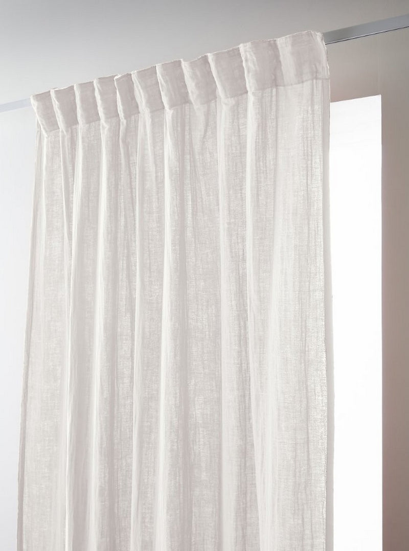 Rideau Galon Fronceur - Double Gaze De Coton Unie - Gaïa - Chantilly