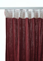 Gathered Curtain Tape - Double Plain Cotton Gauze - Gaia - Burgundy