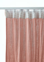 Gaïa - Rideau Galon Fronceur - Double Gaze De Coton Unie - Rose Pêche