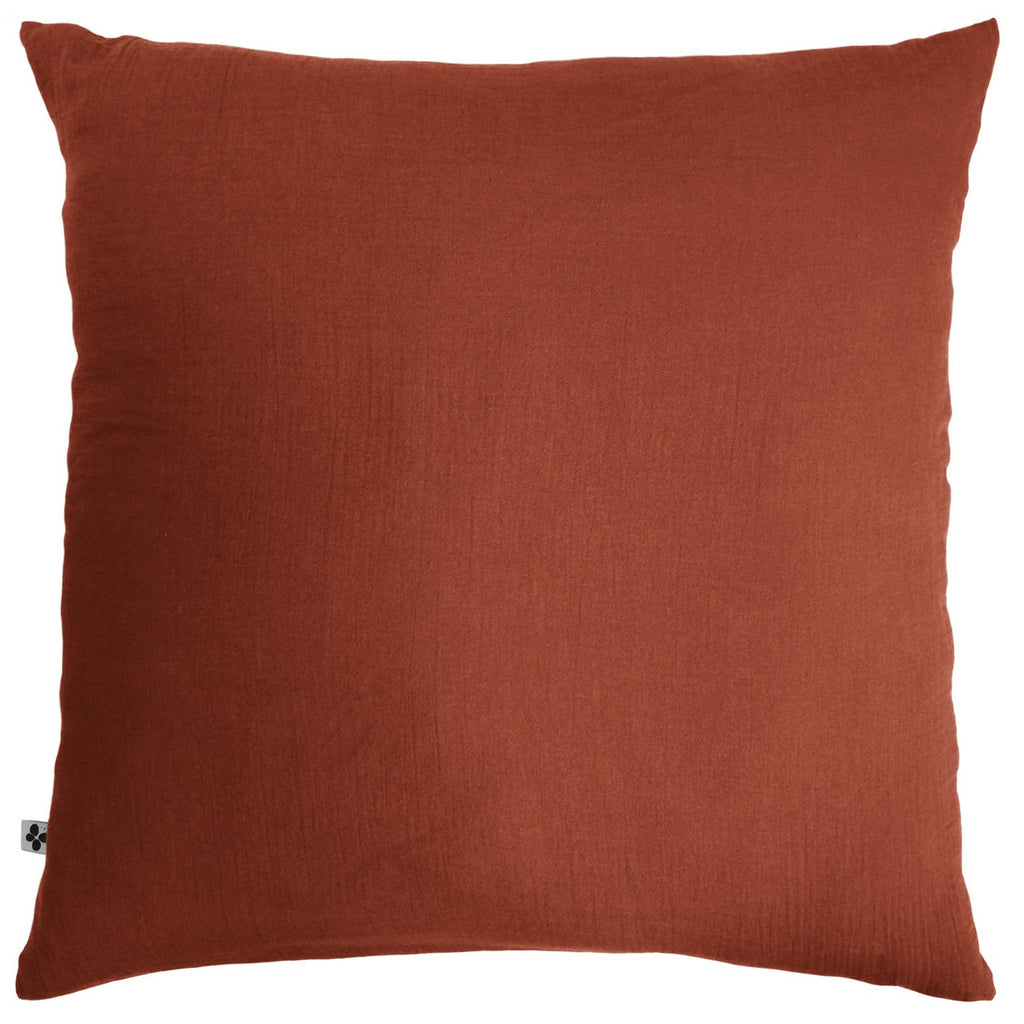 Funda de Almohada - Gasa de Algodón Doble Lisa - Gaïa - Terracota
