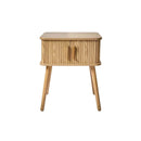 Ernest - Mesita de noche vintage con 2 puertas correderas - Madera clara
