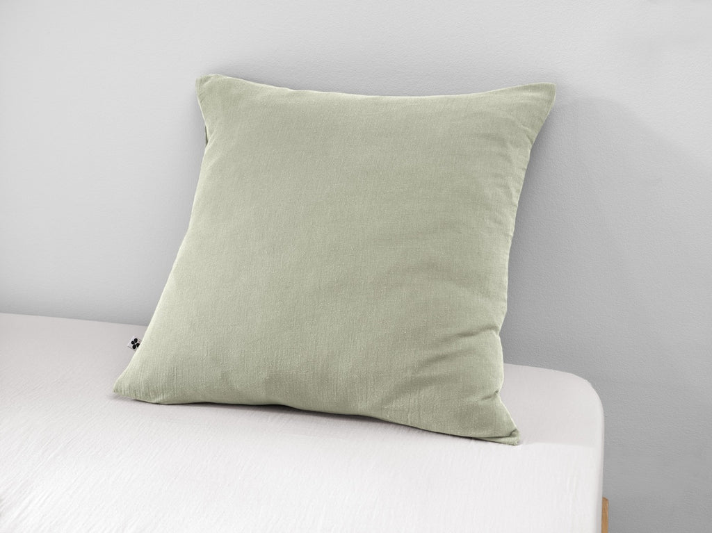 Gaïa - Taie D'Oreiller - Double Gaze De Coton Unie - Vert D'Eau