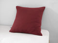 Funda de Almohada - Gasa de Algodón Doble Lisa - Gaïa - Rojo Vino
