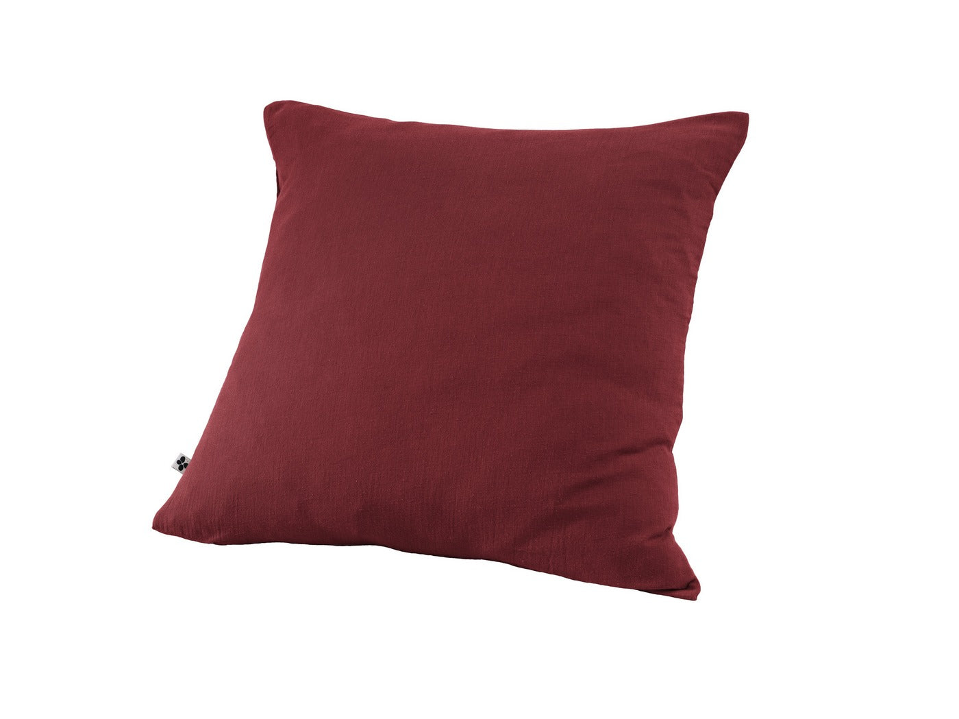 Funda de Almohada - Gasa de Algodón Doble Lisa - Gaïa - Rojo Vino