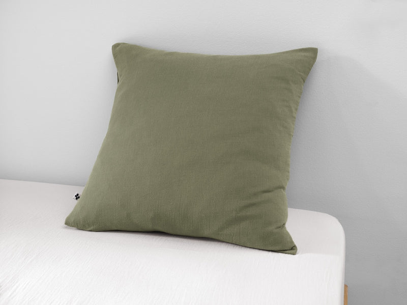 Taie D'Oreiller - Double Gaze De Coton Unie - Gaïa - Romarin