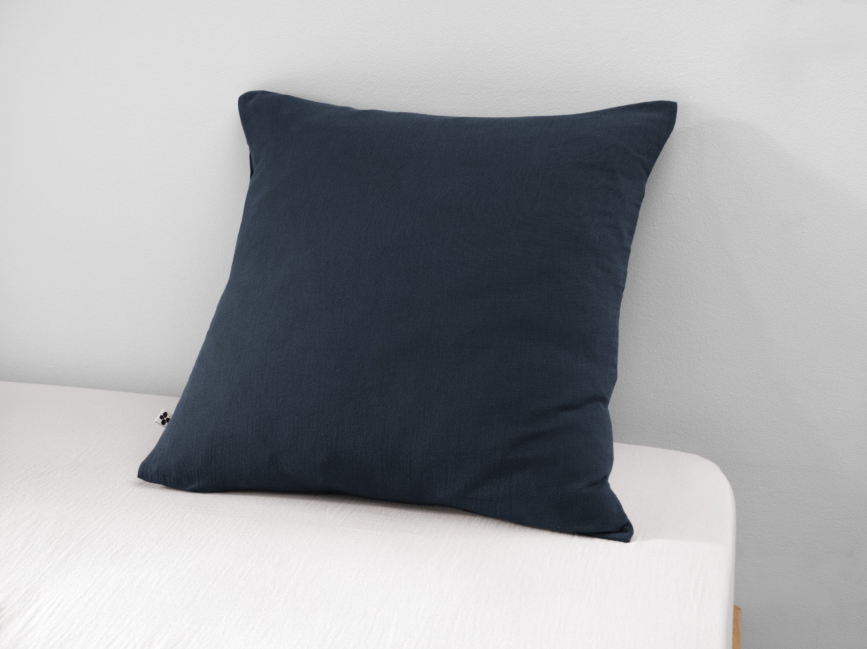 Funda de Almohada - Gasa de Algodón Doble Liso - Gaïa - Medianoche