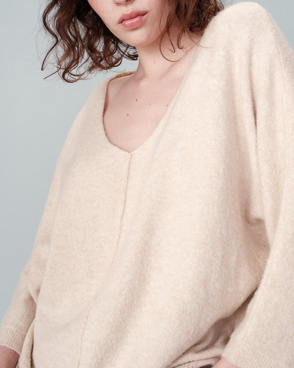 BEIGE STRIKTRØJE NADIR BEIGE