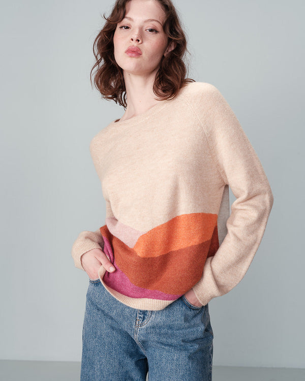 STRIKTRØJE BEIGE NADY BEIGE