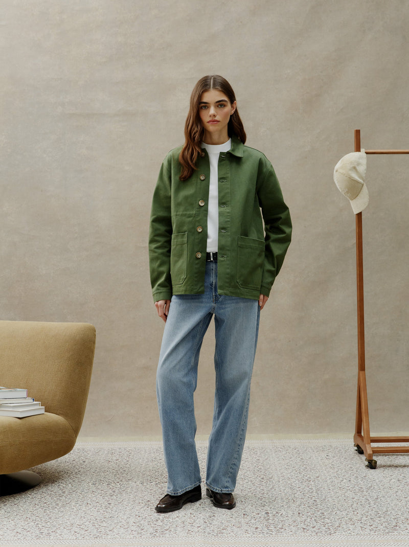 Veste Brodée Unisexe Peintre Olive