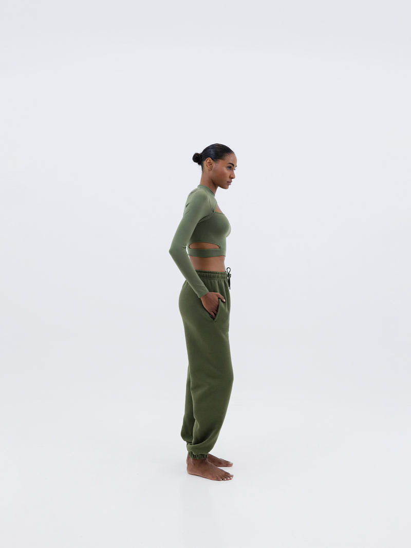 Crop Crew Active - Khaki