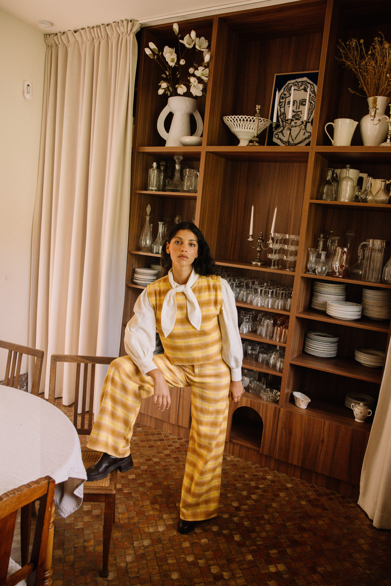 Pantalon Lucile - Tartan Jaune