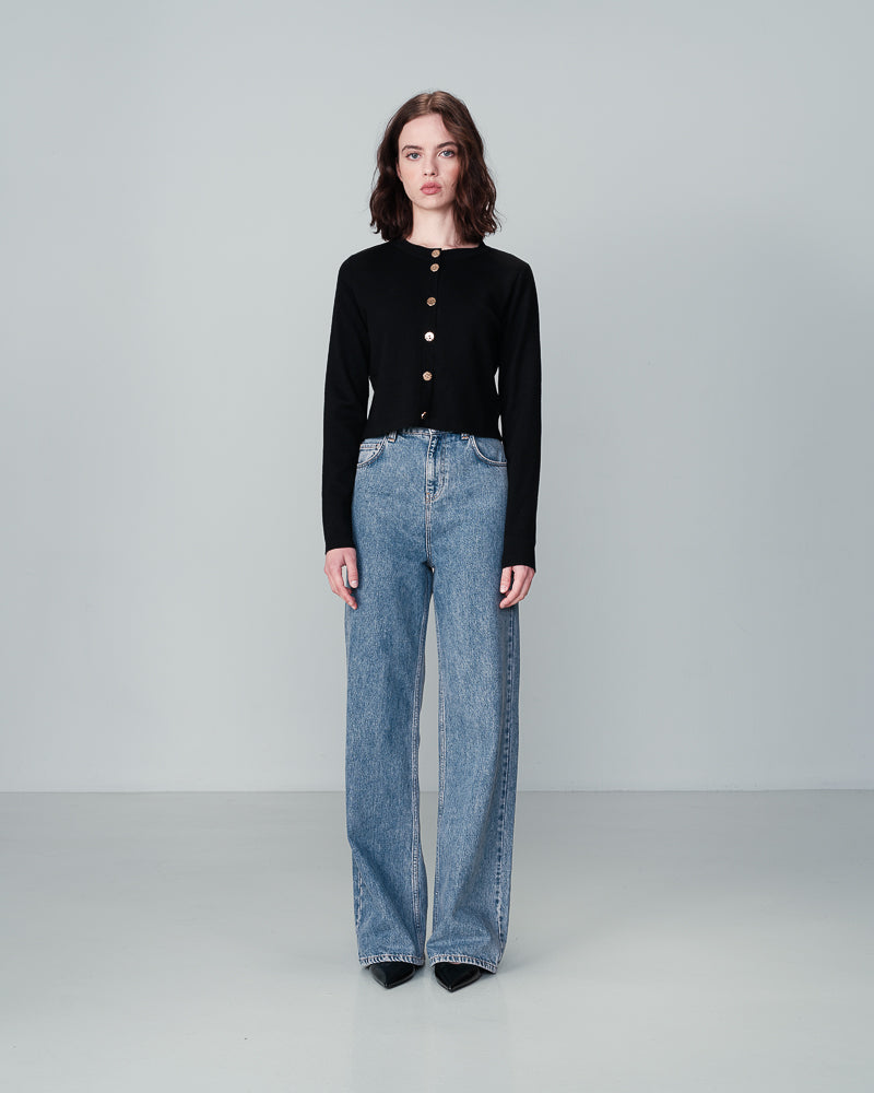 BLACK CARDIGAN NABEL BLACK