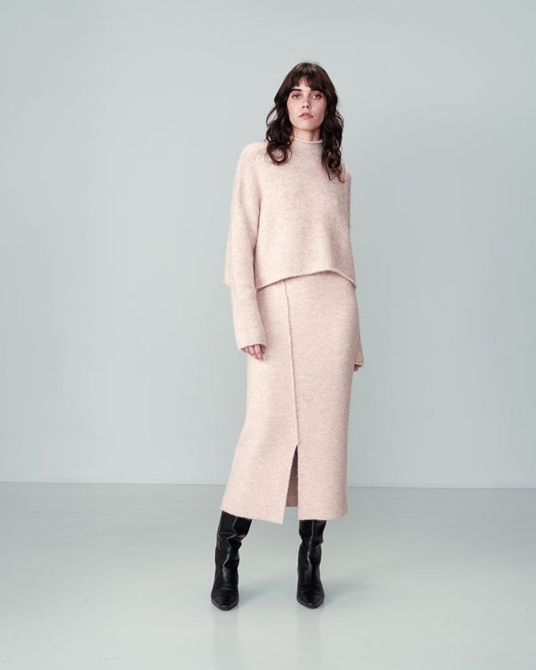 FALDA BEIGE NASTIA BEIGE