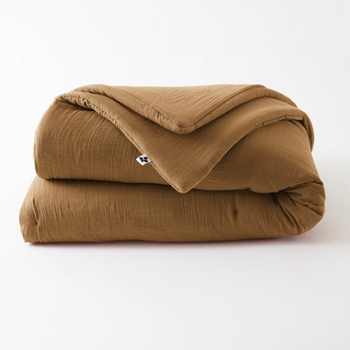 Edredon - Double Gaze De Coton Unie - Gaïa - Camel
