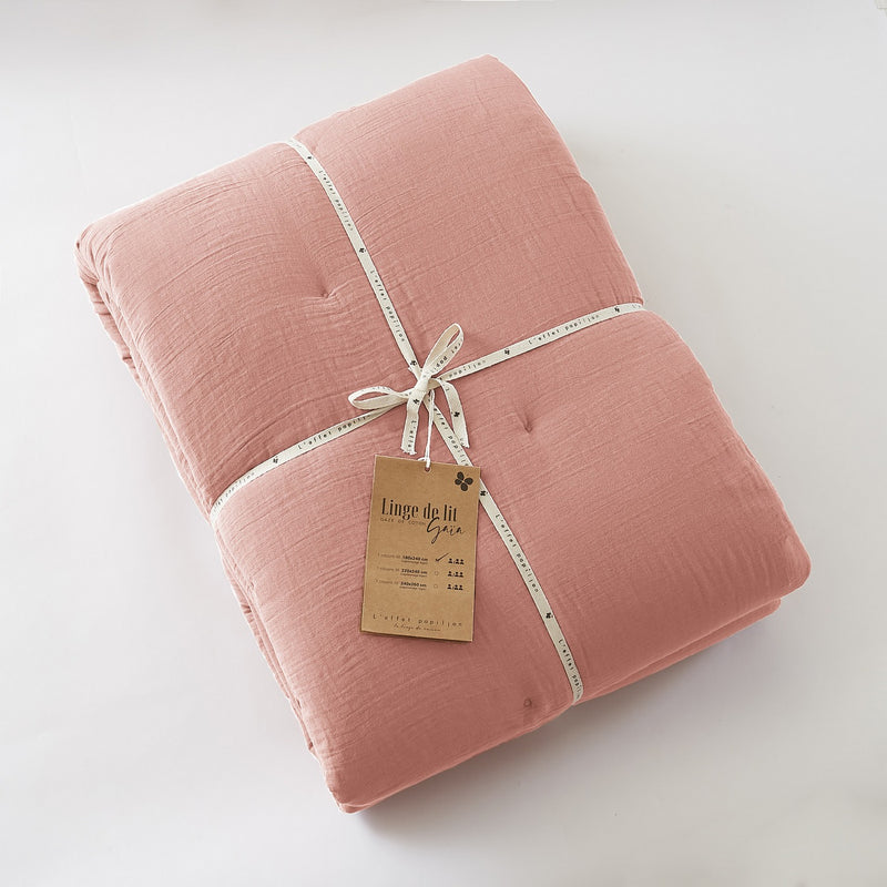 Duvet - Double Gauze Plain Cotton - Gaia - Peach Pink