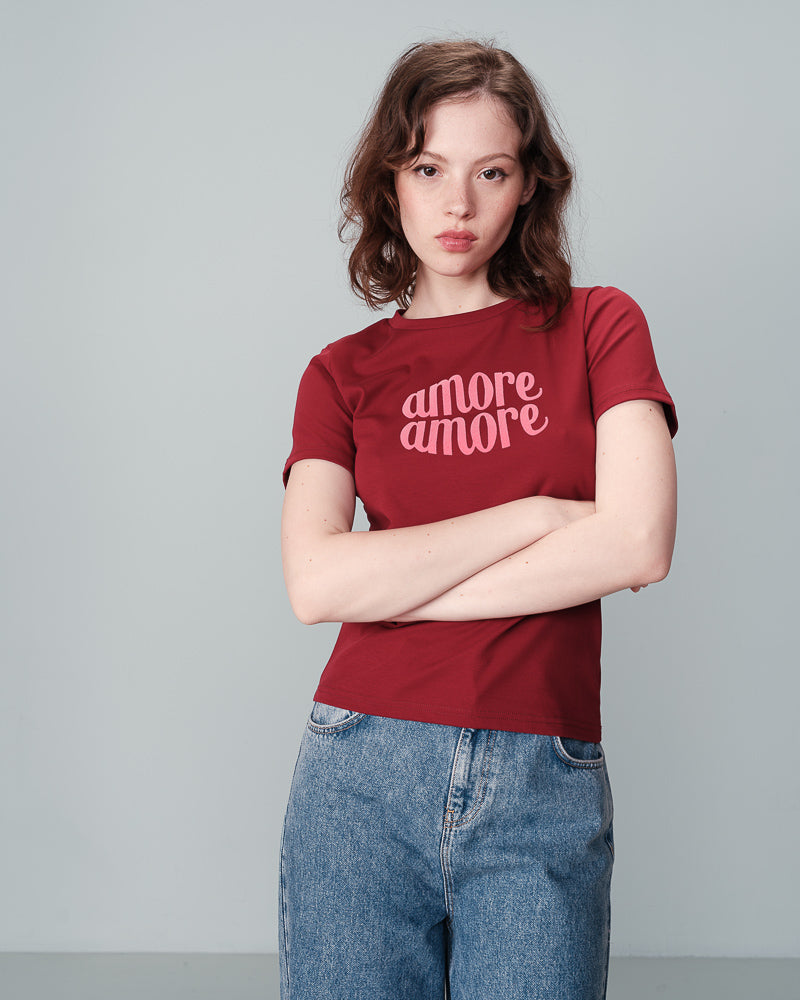 BURGUNDY T-SHIRT NICOLETTE BURGUNDY