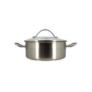 Professional Stainless Steel Stockpot with Glass Lid - 24cm