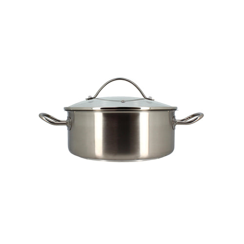 Professional Stainless Steel Stockpot with Glass Lid - 24cm