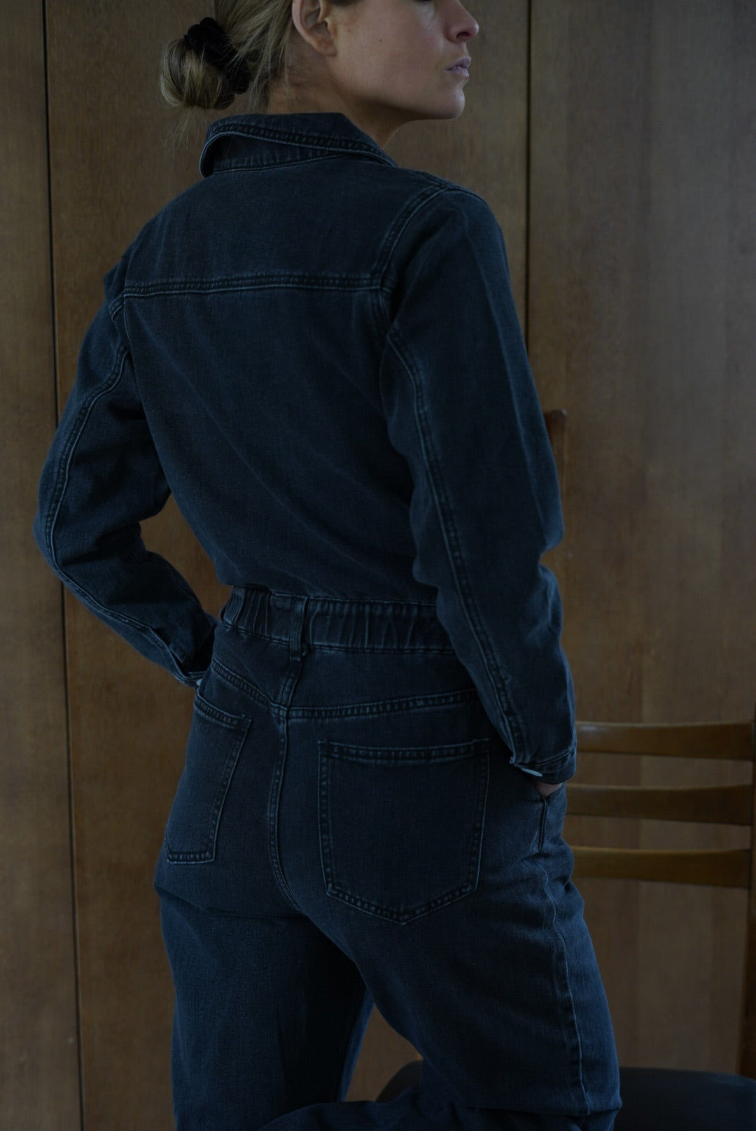 Charly Denim Jumpsuit Black