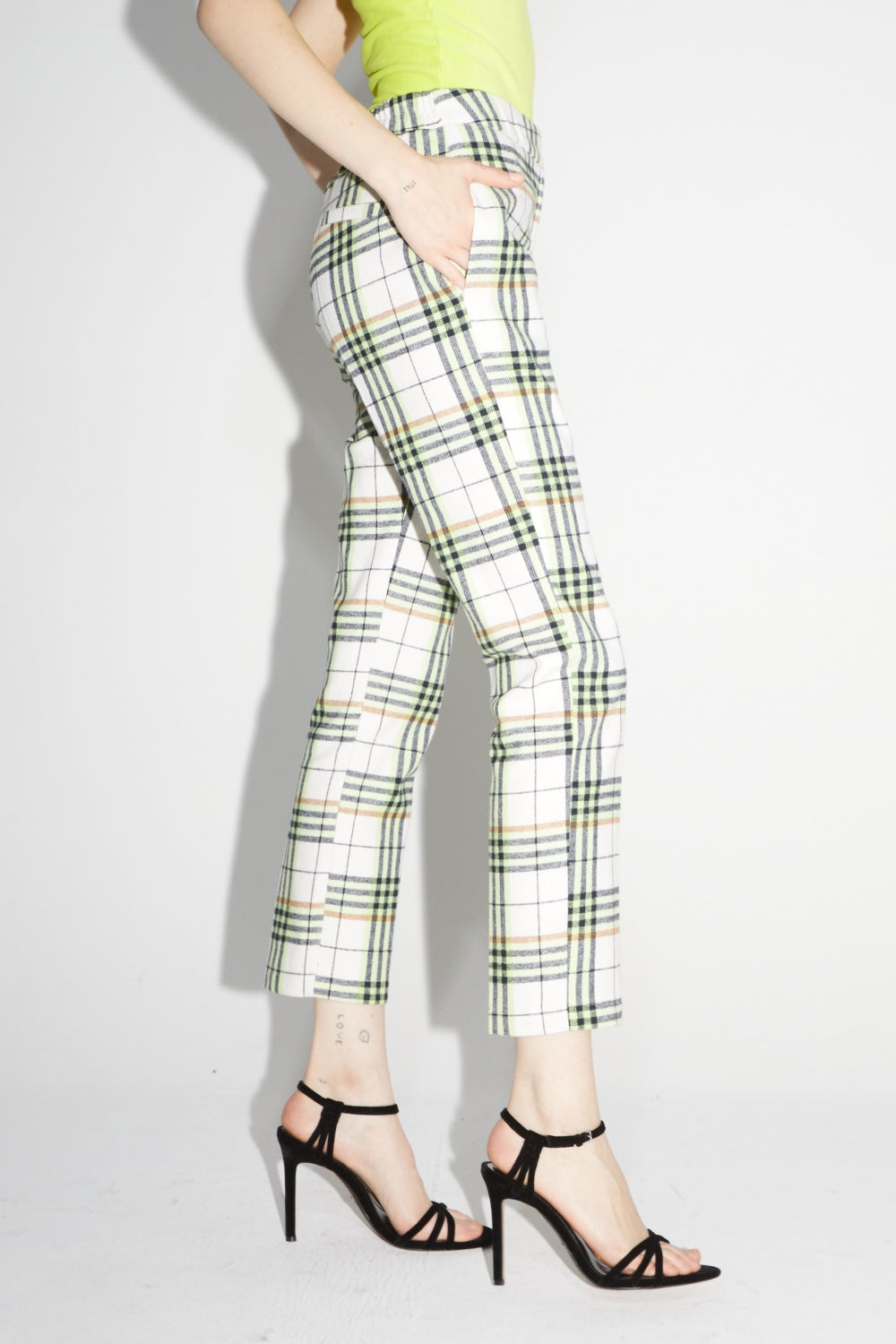 Le Pantalon Silvana Tartan Néon