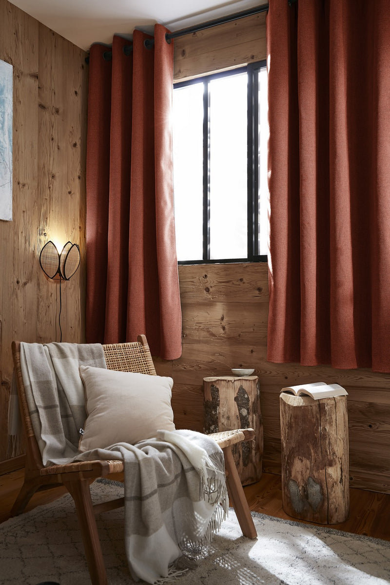 Rideau Occultant + Polaire - Polyester - Bjorn - Terracotta
