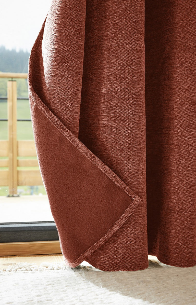 Rideau Occultant + Polaire - Polyester - Bjorn - Terracotta